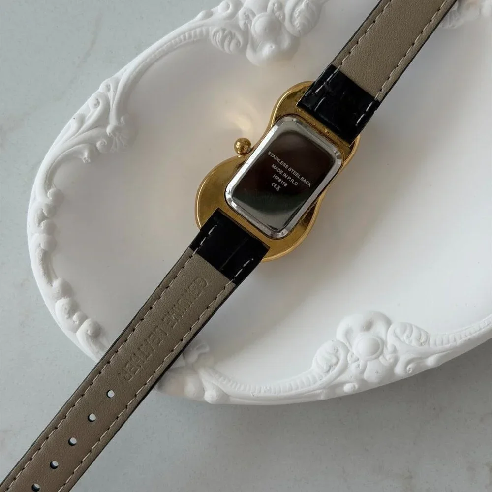 Sku0512 Retro Gold White dial Women Watch Bracelet Stainless steel +gift bag
